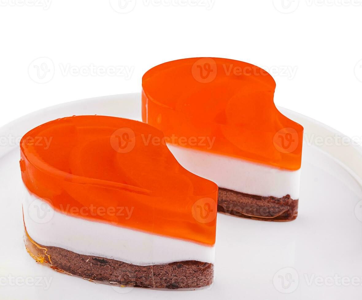 Jelly sweet dessert on white plate photo