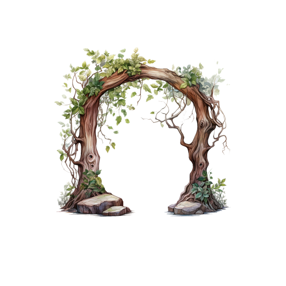 AI generated there is a gate with a tree and flowers Generative Ai png