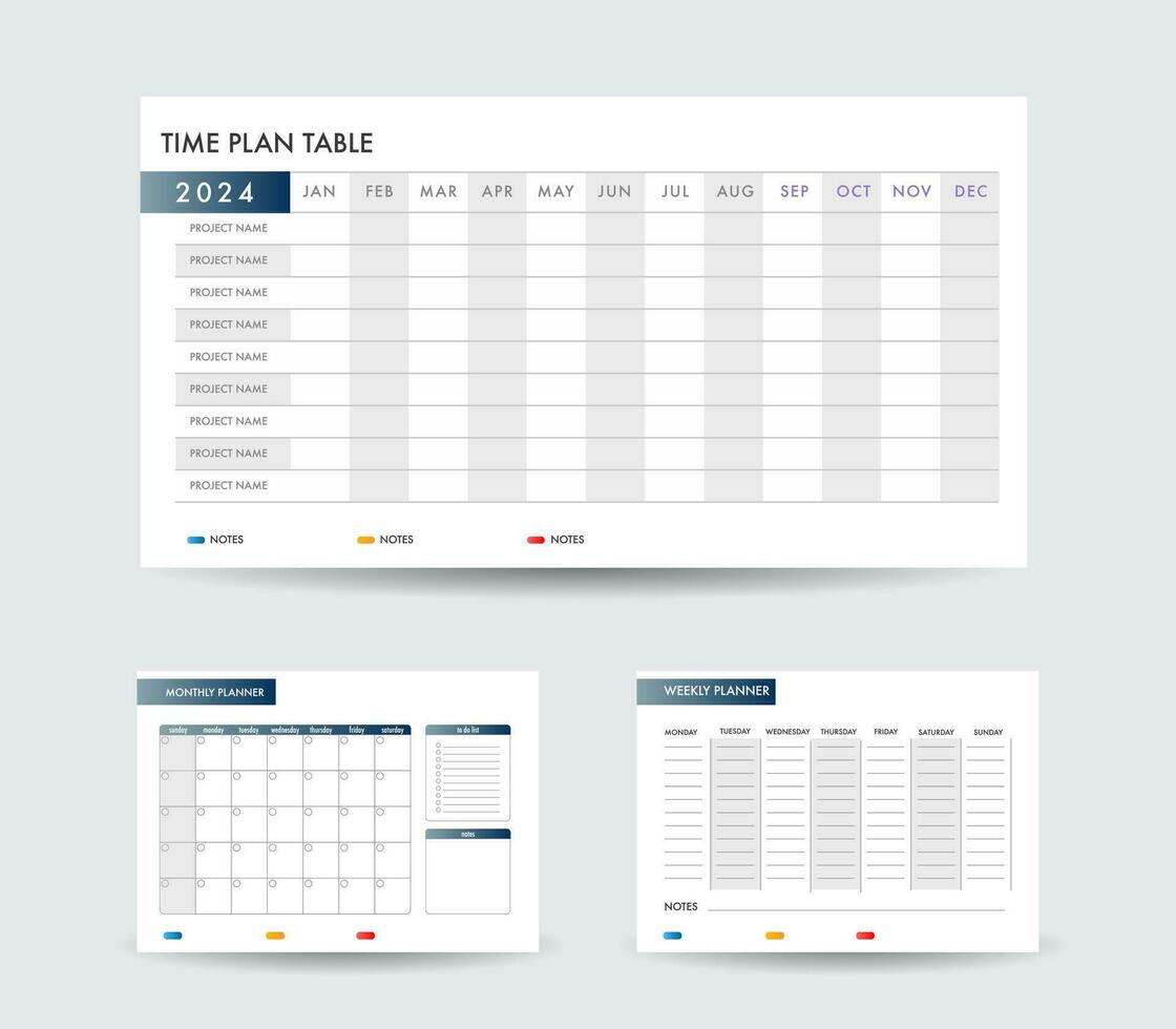 12 month year plan week and day color calendar template design for business vector