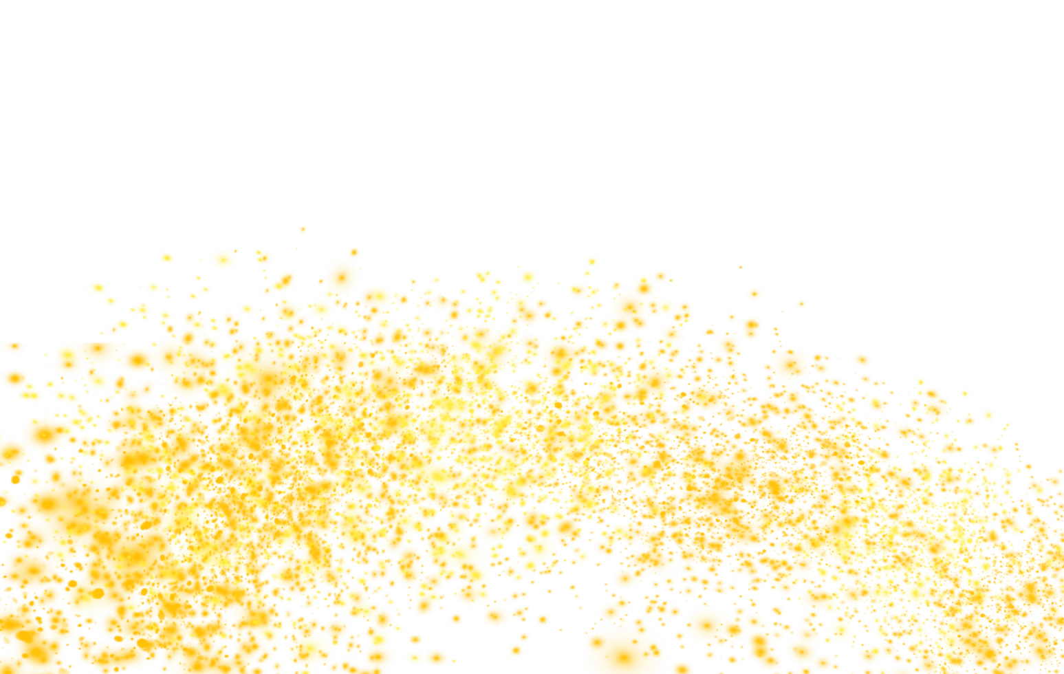 Magic particles of yellow glitter effect isolated on transparent background. Png. png