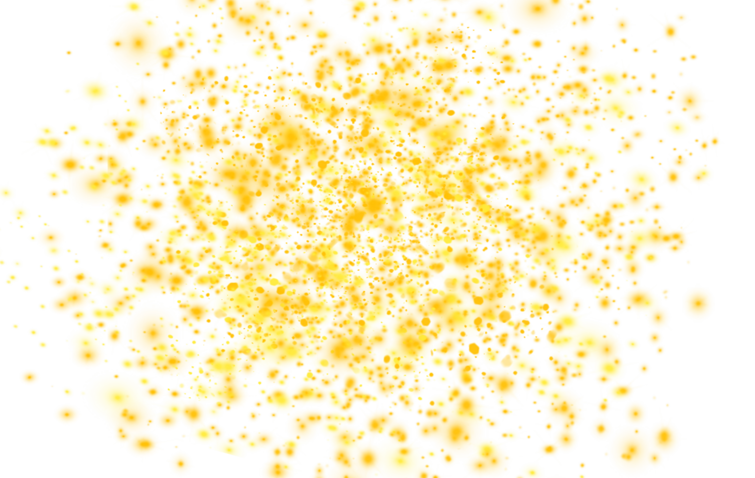 Magic particles of yellow glitter effect isolated on transparent background. Png. png