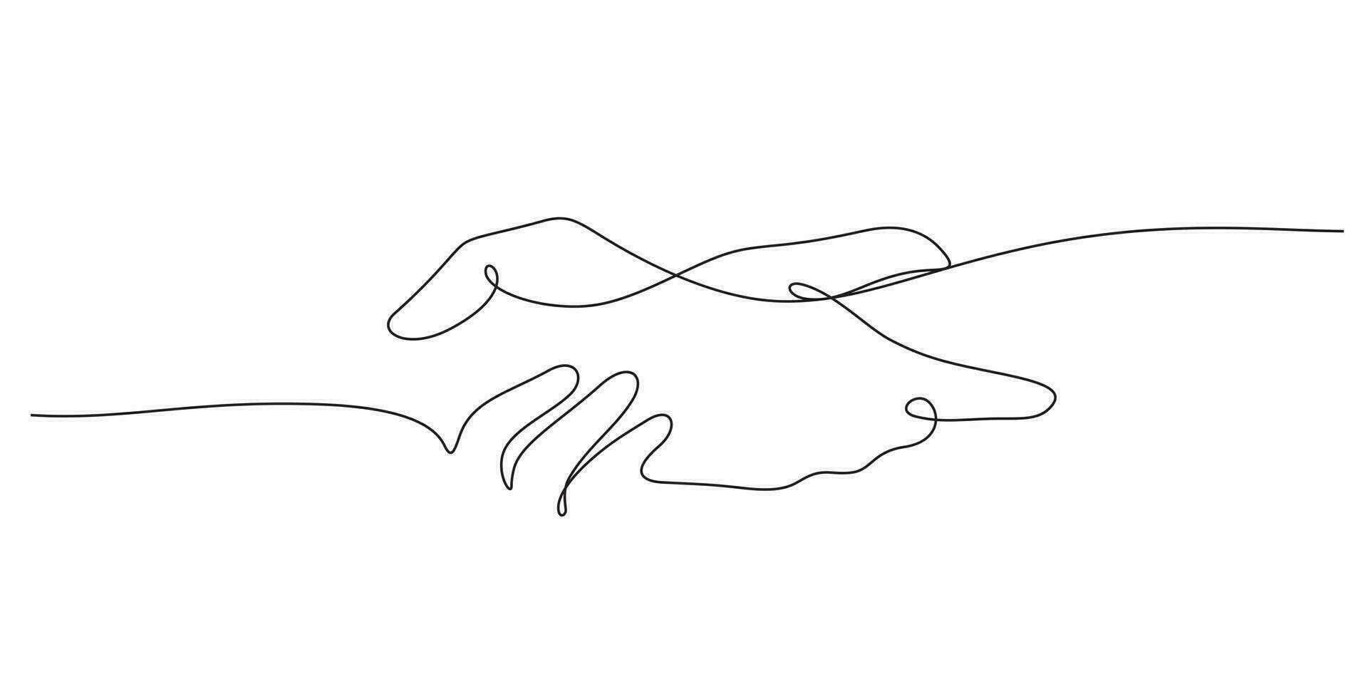 Ayudar mano continuo línea dibujo minimalista concepto vector