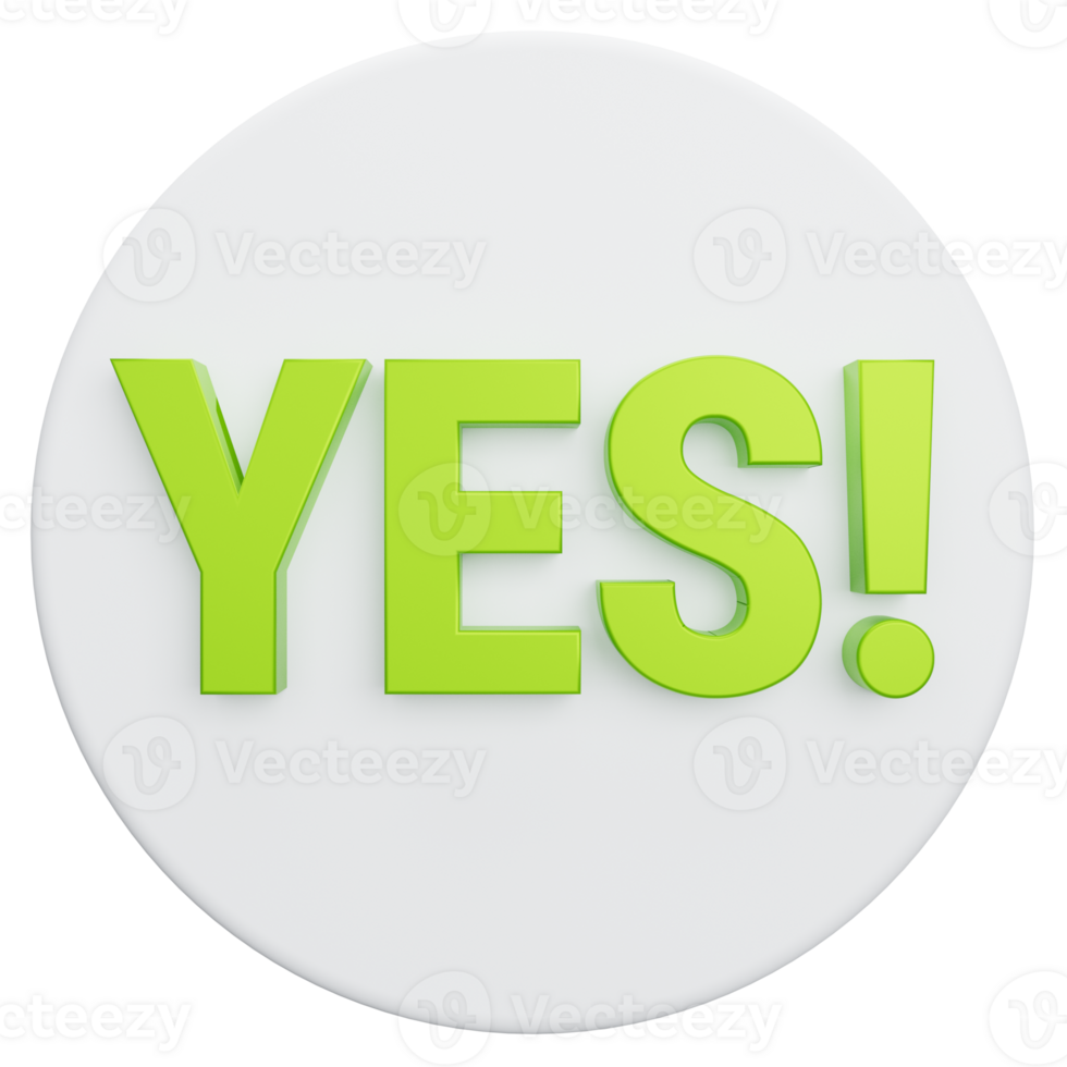 yes button 3d illlustration png