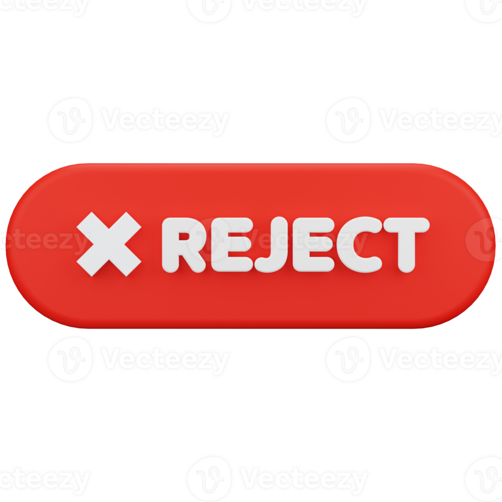 3D Render of Reject Button png