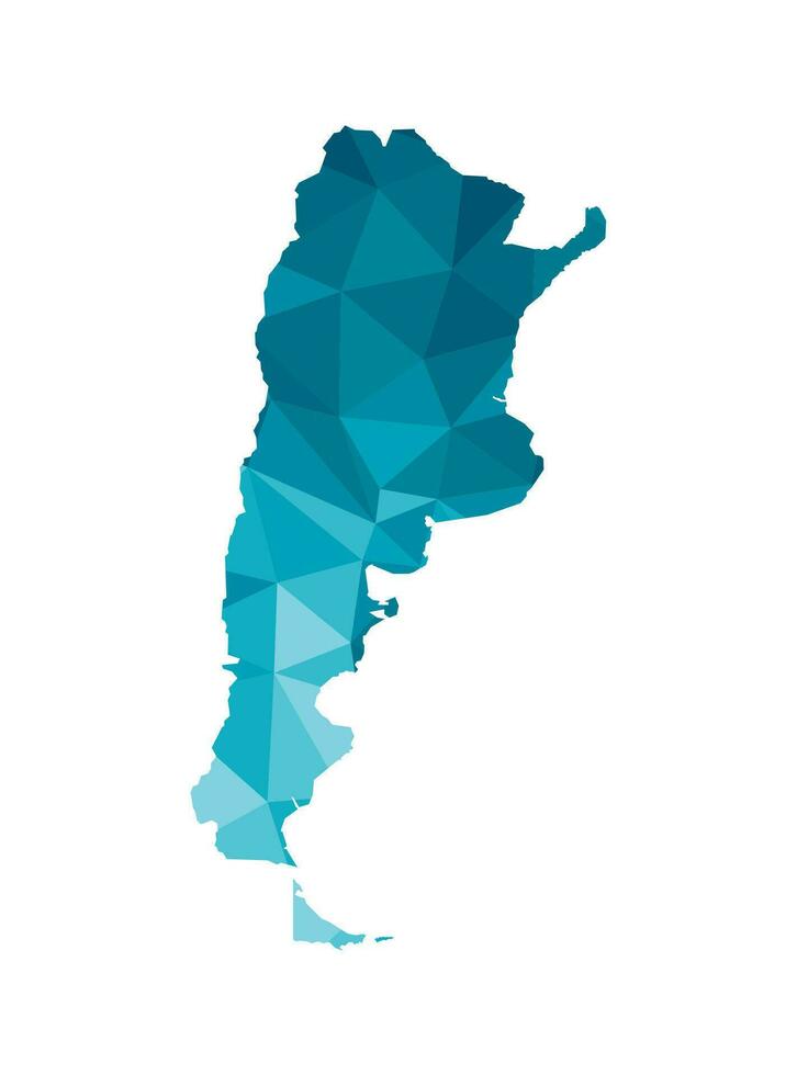 vector aislado ilustración icono con simplificado azul silueta de argentina mapa. poligonal geométrico estilo, triangular formas blanco antecedentes.