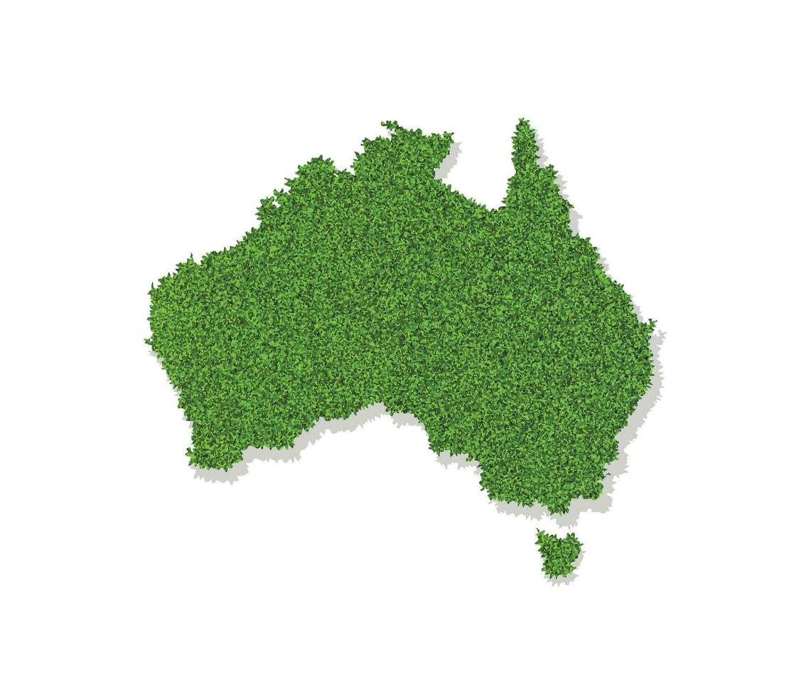 vector aislado simplificado ilustración icono con verde herboso silueta de Australia mapa. blanco antecedentes