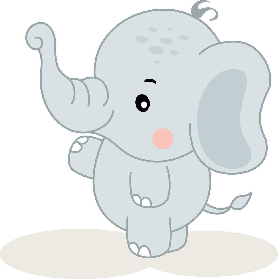 Cute baby elephant standing isolated vector
