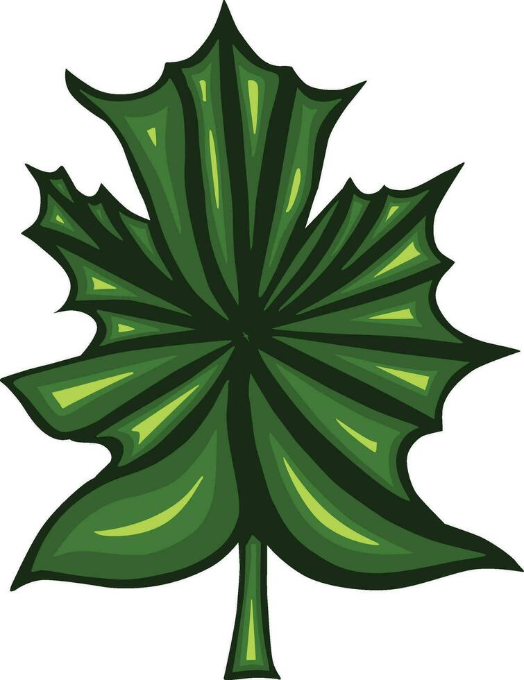 Funny artistic green leaf isolated vector