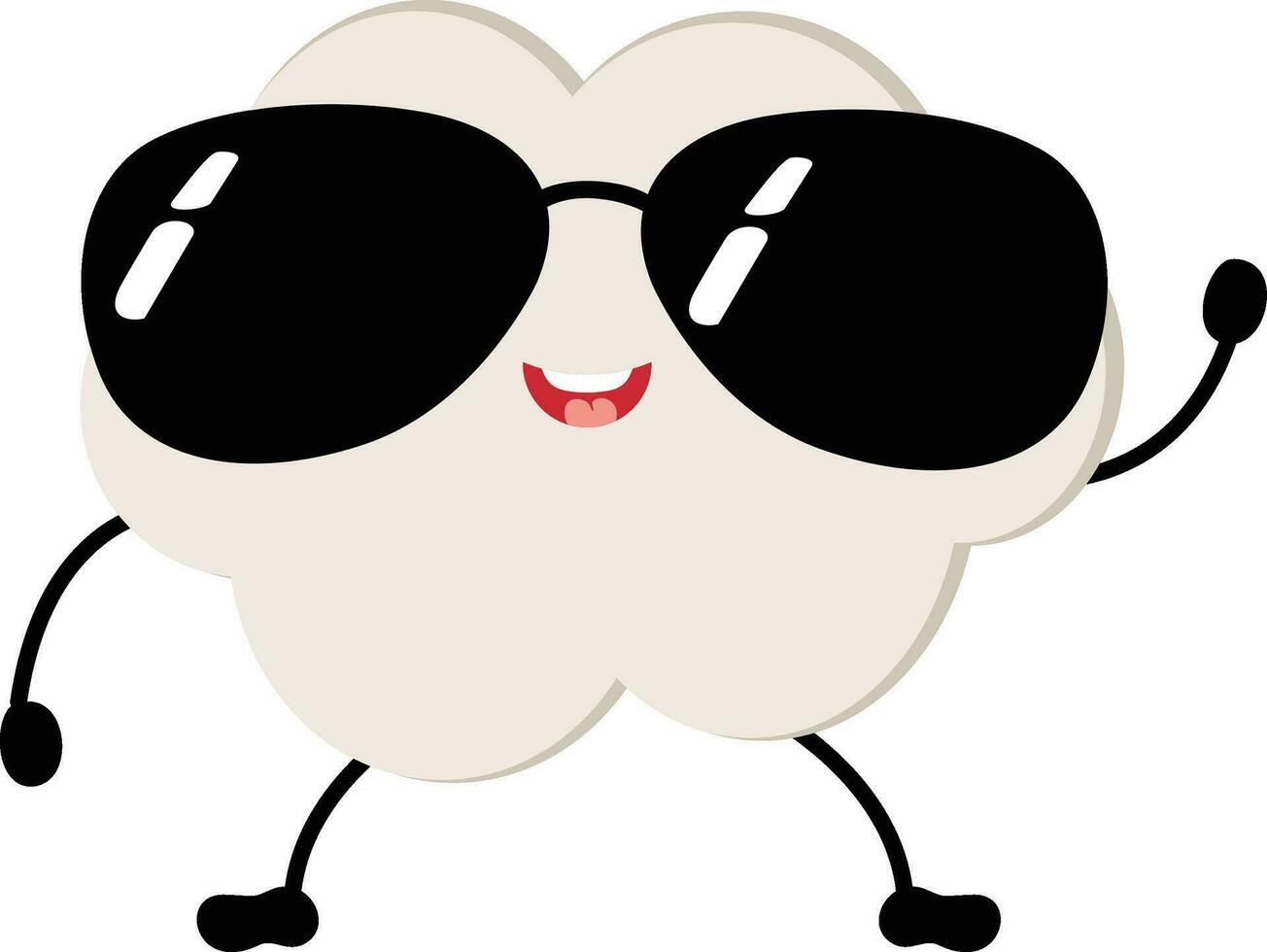 Funny happy cloud mascot with sunglasses vector