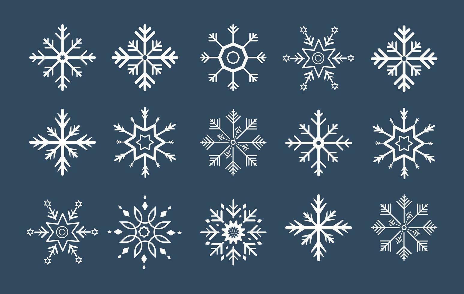 conjunto de blanco copos de nieve, nuevo nieve copos vector, ilustración en aislado fondo, suave nieve para sping y invierno concepto vector