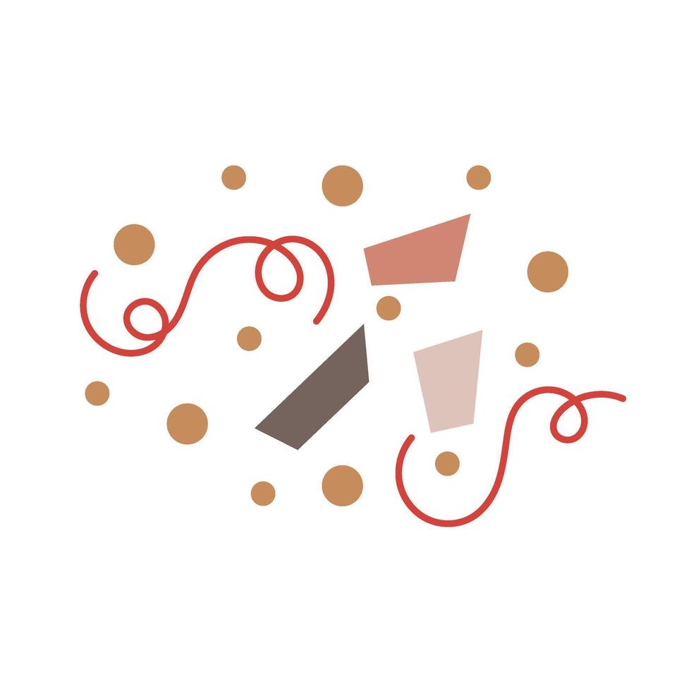 Set of confetti elements in flat style on a white background. Festive confetti. vector