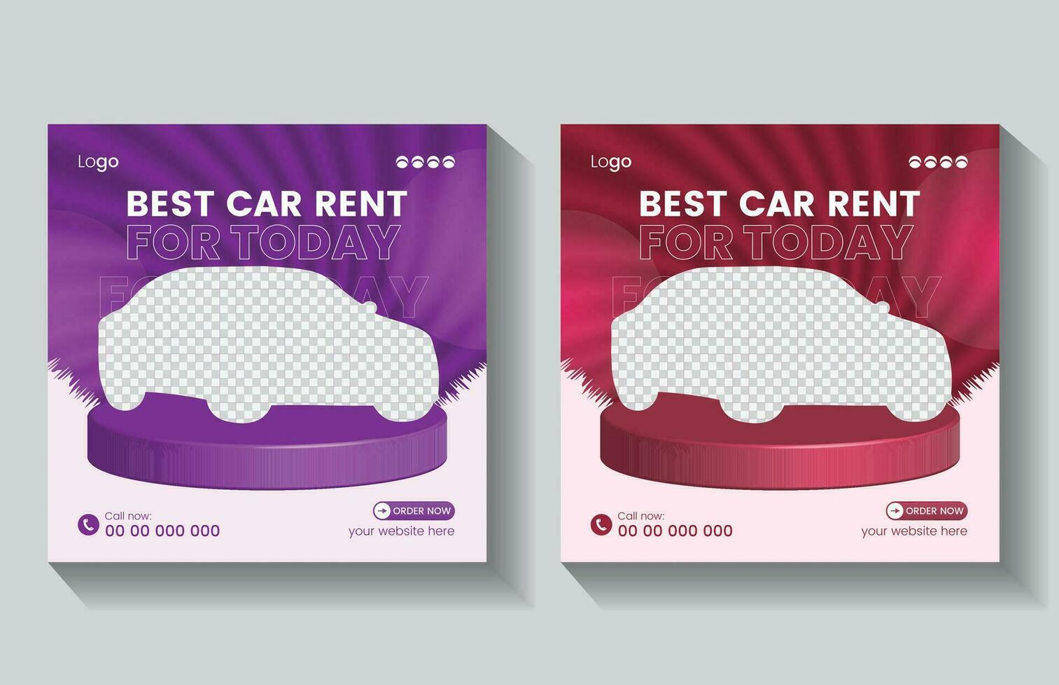 Sports car sale social media post, Car rent social media post vector