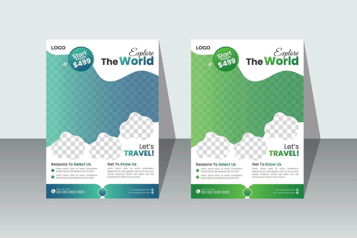 Travel flayer design template, Explore the world vector