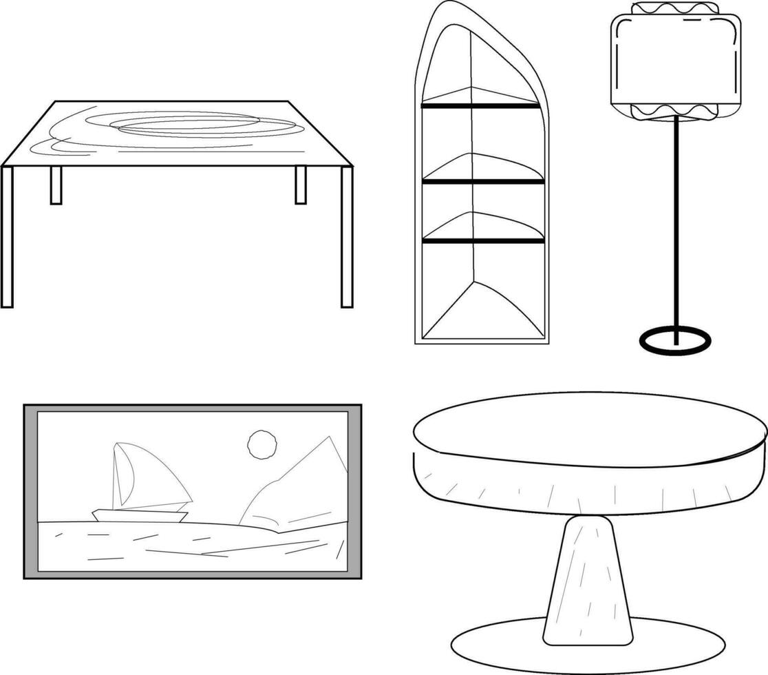 home decoration , table , canva vector