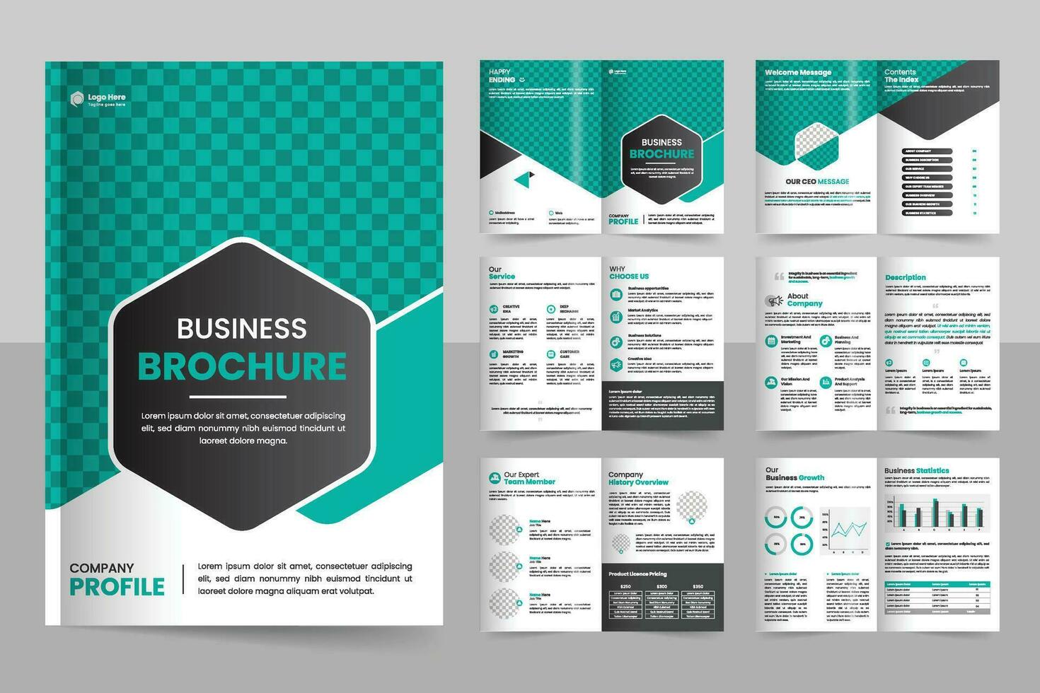 Vector new minimal company profile brochure pages design brochure cover page template
