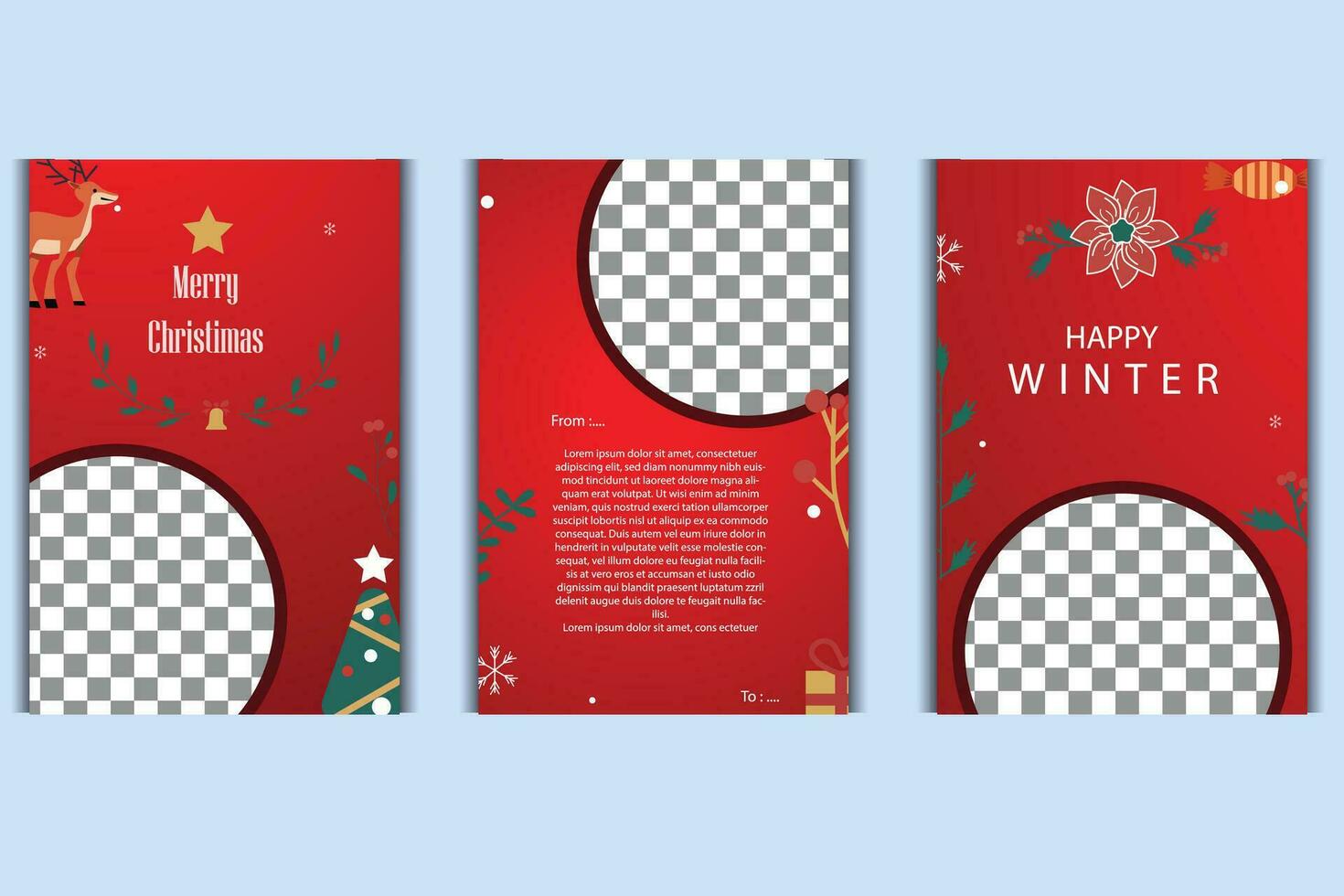 Vector template Social media post, banner, poster Merry Christmas celebration and decoration for price promotions in winter, Christmas in December.
