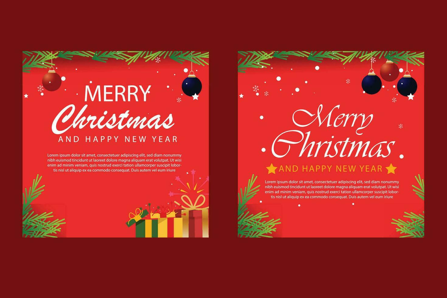 Vector template Social media post, banner, poster Merry Christmas celebration and decoration for price promotions in winter, Christmas in December.