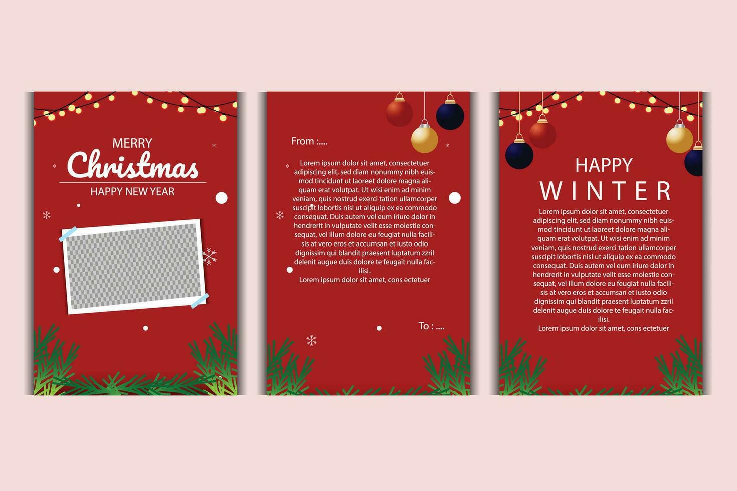 Vector template Social media post, banner, poster Merry Christmas celebration and decoration for price promotions in winter, Christmas in December.