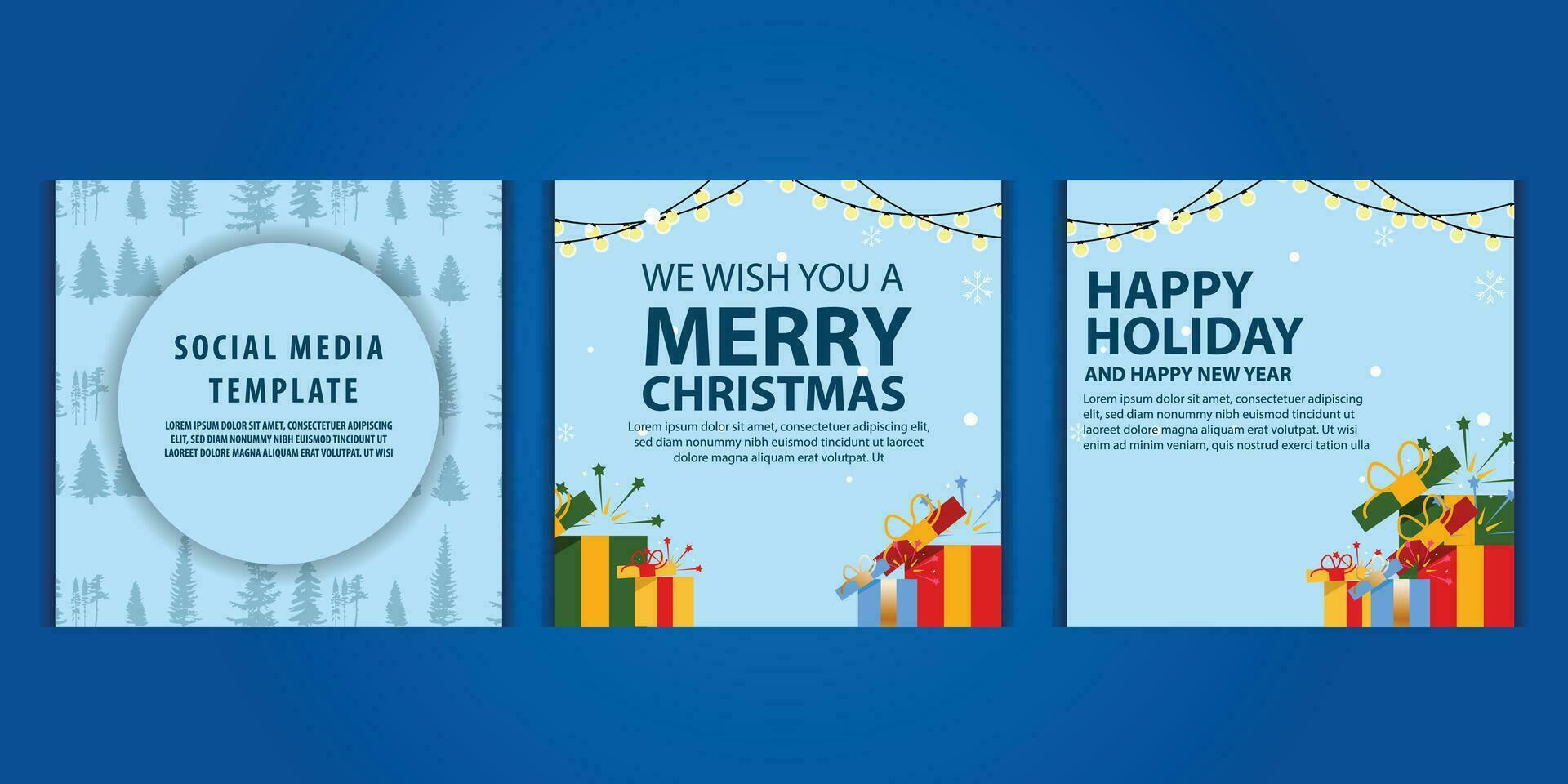 Vector template Social media post, banner, poster Merry Christmas celebration and decoration for price promotions in winter, Christmas in December.