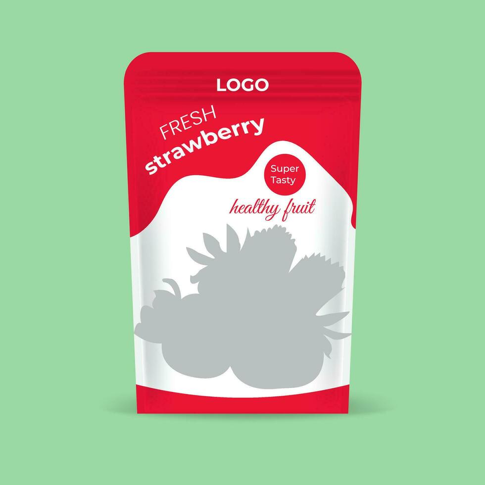 Strawberry packaging design vector template