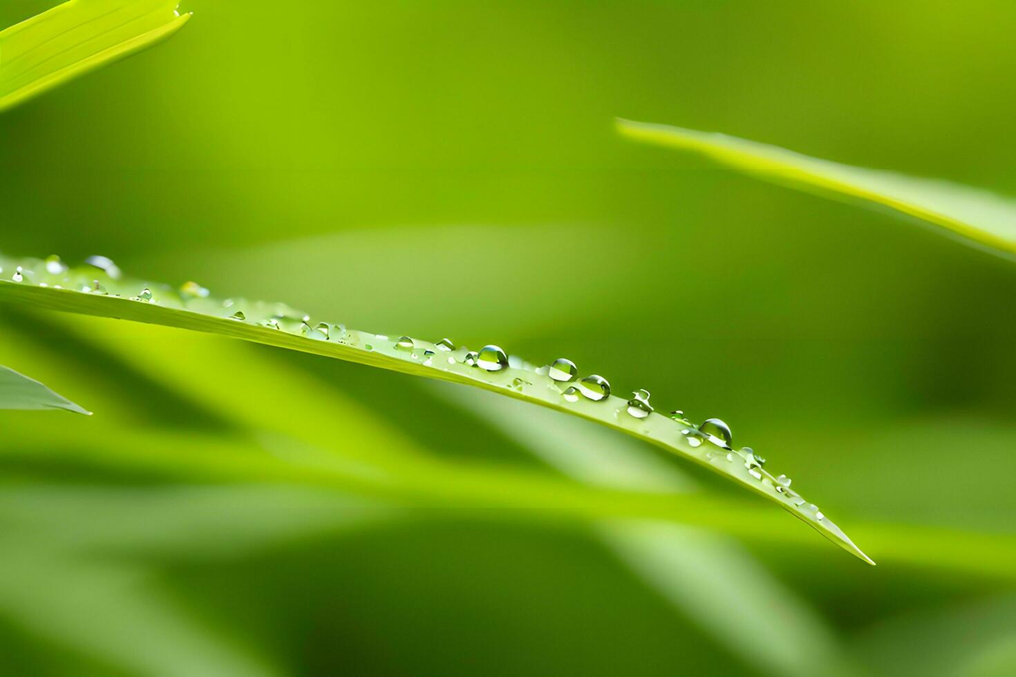 plant close up with greenery and dew drops background images wallpaper with Ai generated photo