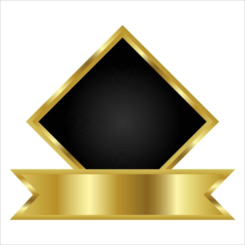 Gold medal set badge vector the best award