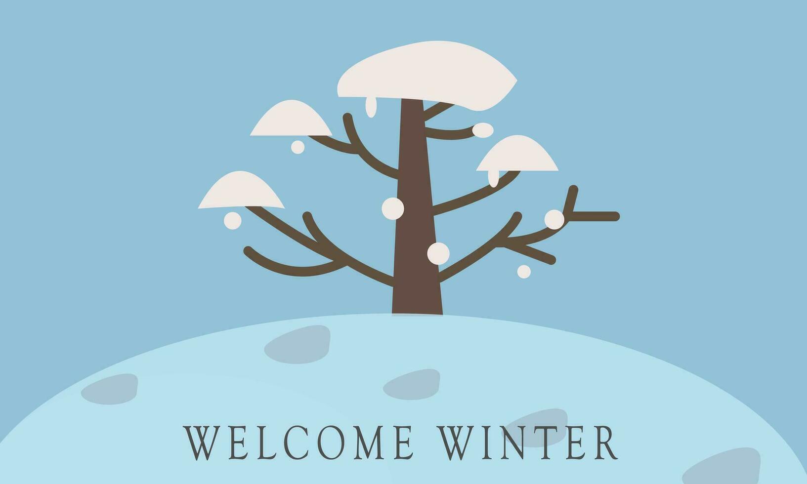 welcome winter, winter illustration with clean snow covered trees vector