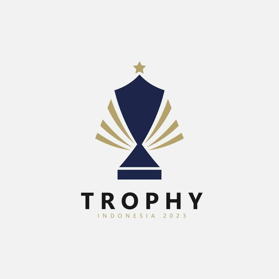 Champions trophy for winner award logo design inspiration vector