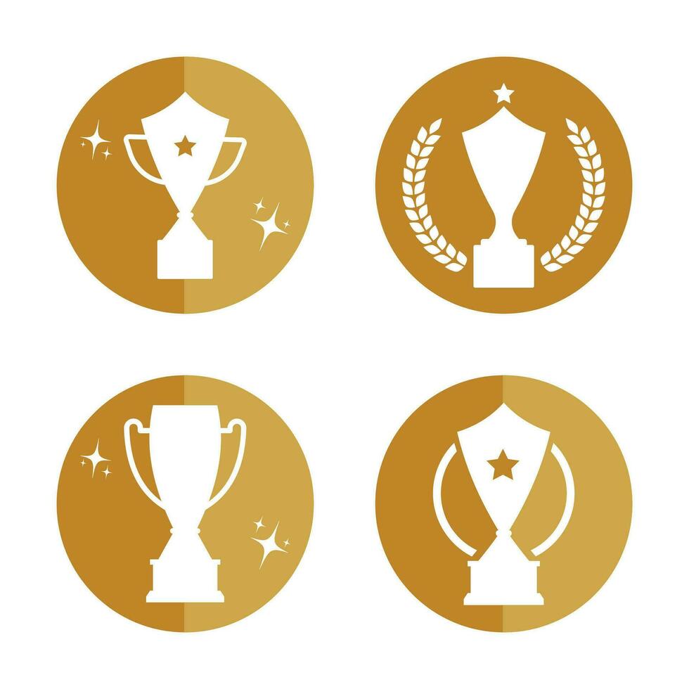 campeones trofeo para ganador premio logo diseño inspiración vector
