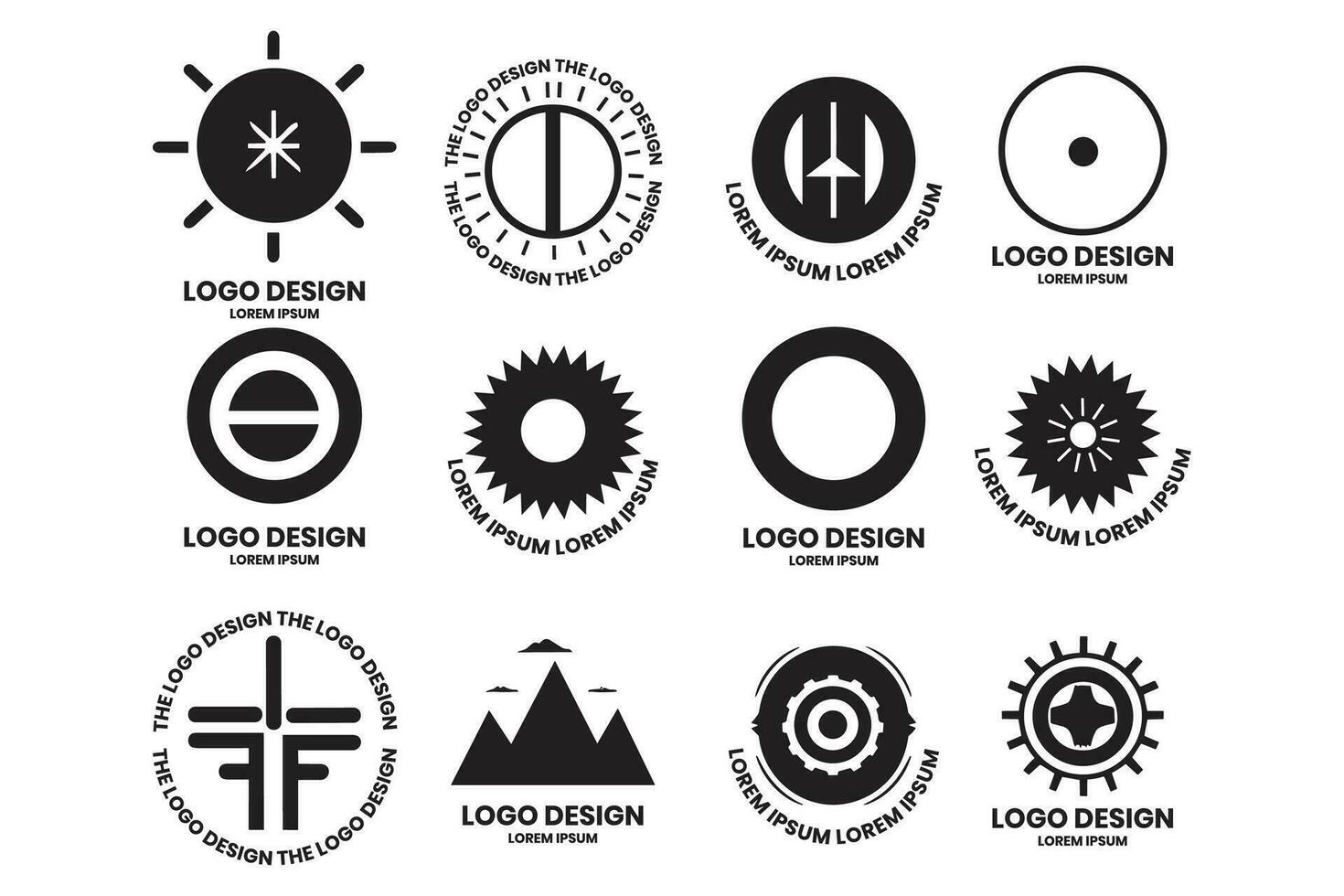 moderno engranaje y circulo logo en minimalista estilo vector
