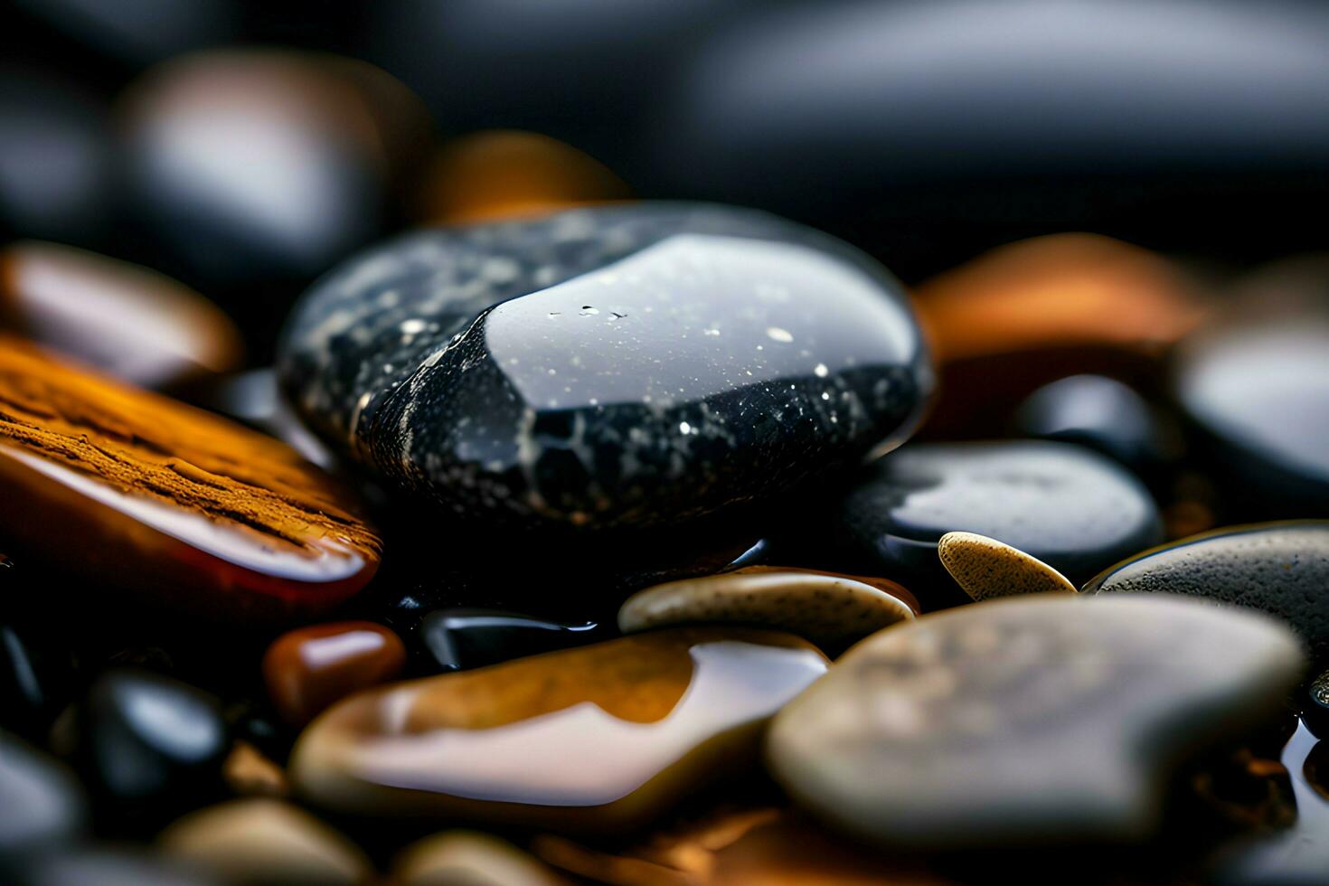 Photo of a realistic close-up of a group of natural stones with Ai generated