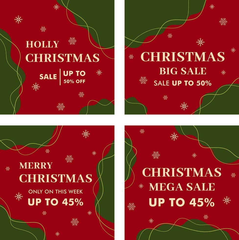 christmas abstract banner set vector