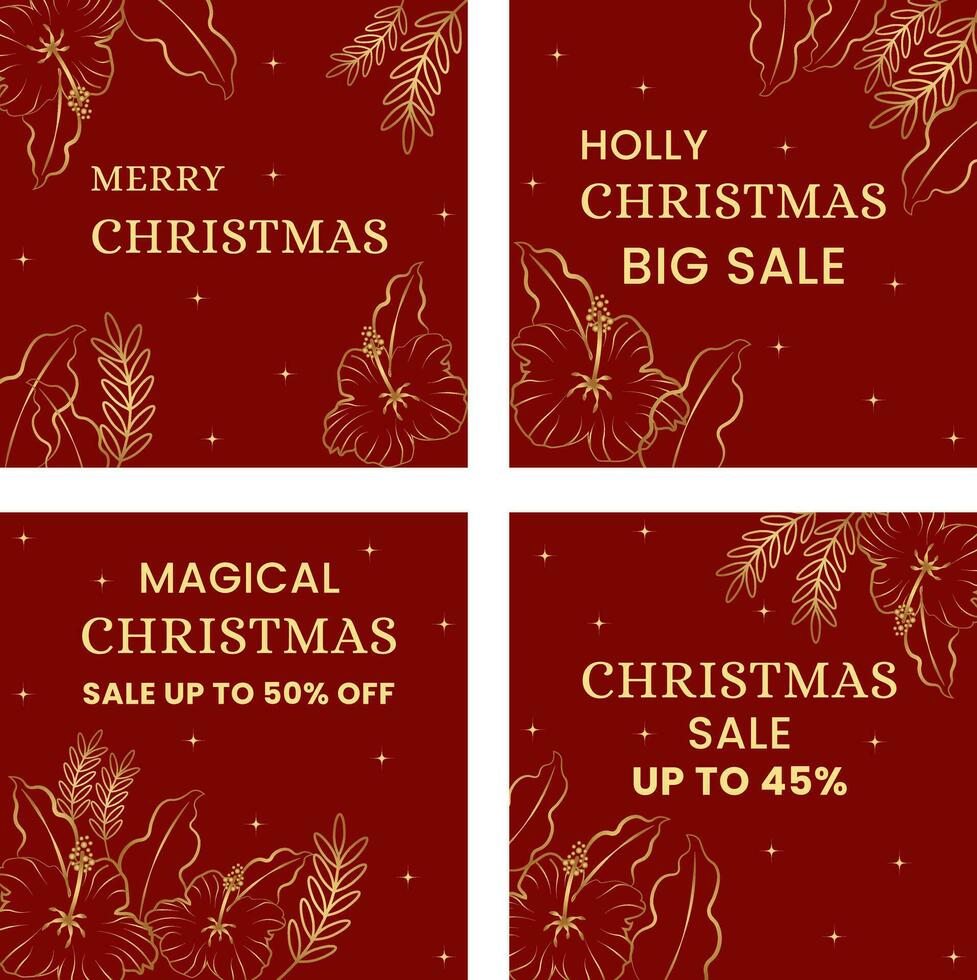 red christmas banner set vector