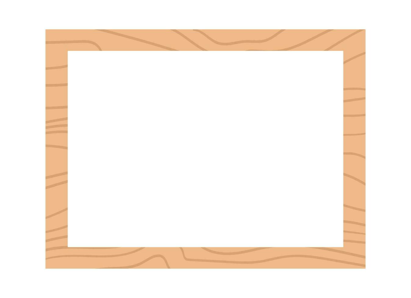 Empty wood frame with a copy space. Simple hand drawn vector illustration