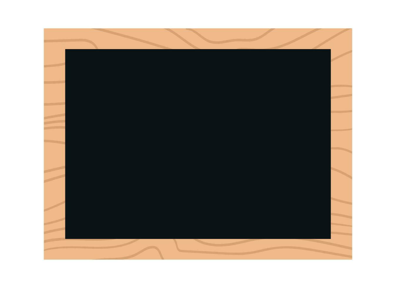 Wooden framed blackboard a copy space. Vector illustration