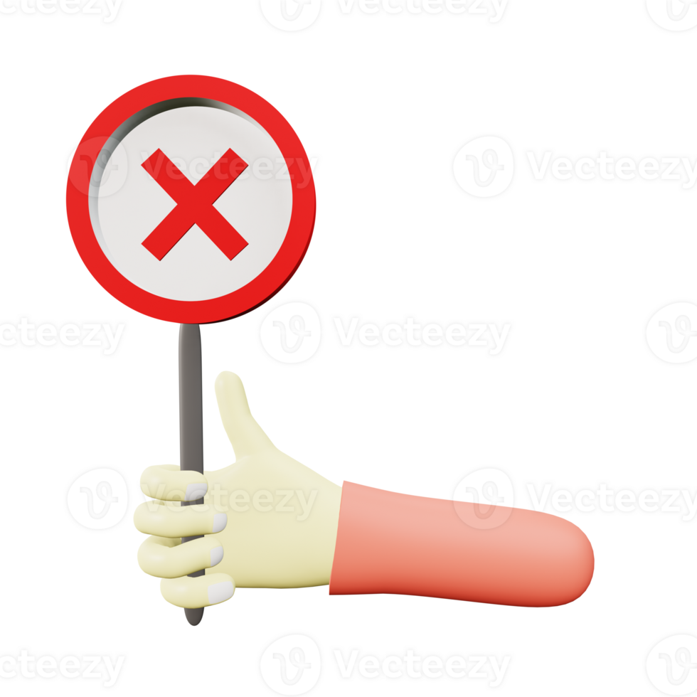 Restricted sign hold with hand png