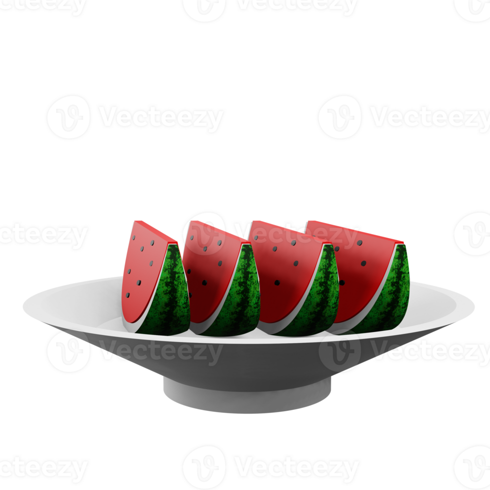 3 d illustratie van plak van watermeloen png