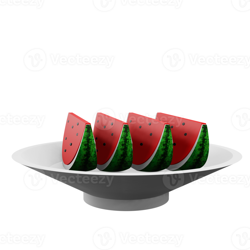 3 D illustration of slice of watermelon png