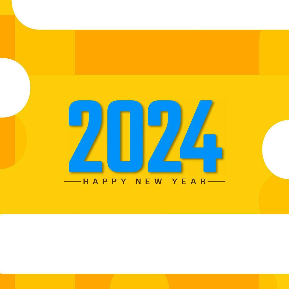 moderno contento nuevo año 2024 saludo tarjeta diseño vector