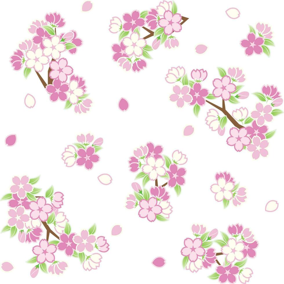 primavera sakura florecer modelo vector