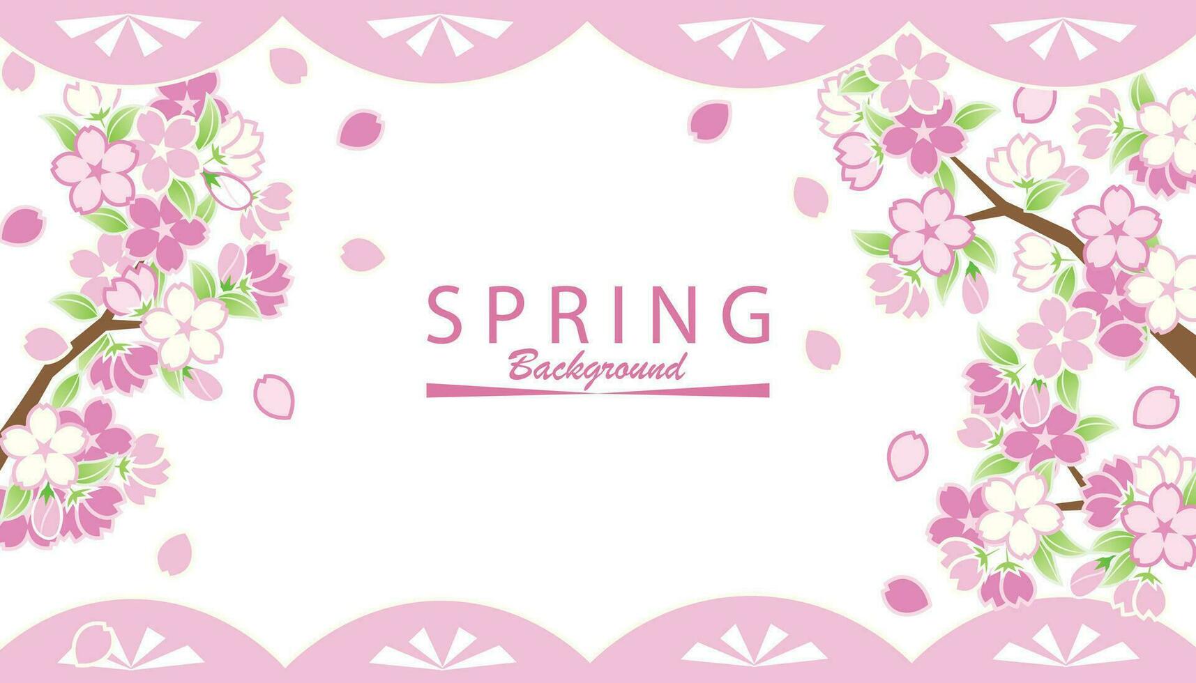 Spring sakura frame background vector