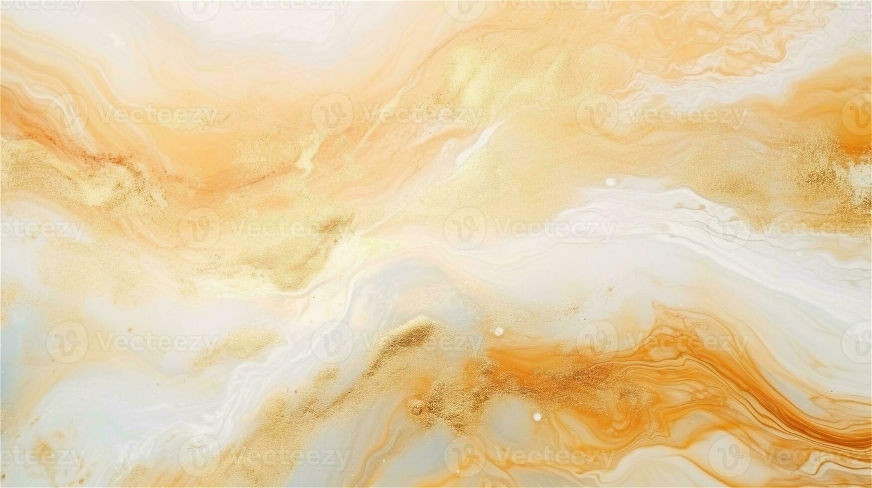 a close up of a marble surface with orange and white paint AI Generated photo