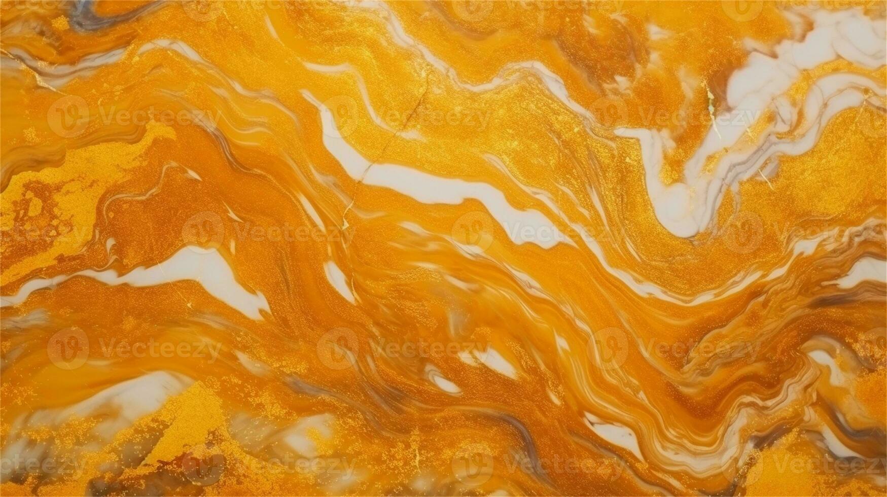 a close up of a marble surface with orange and white paint AI Generated photo