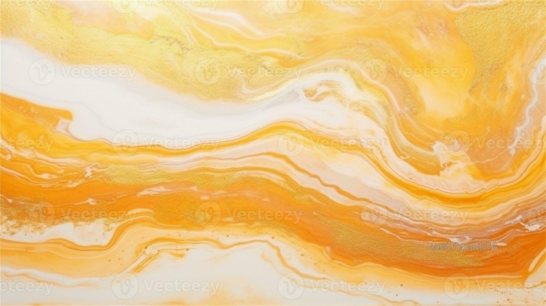 a close up of a marble surface with orange and white paint AI Generated photo