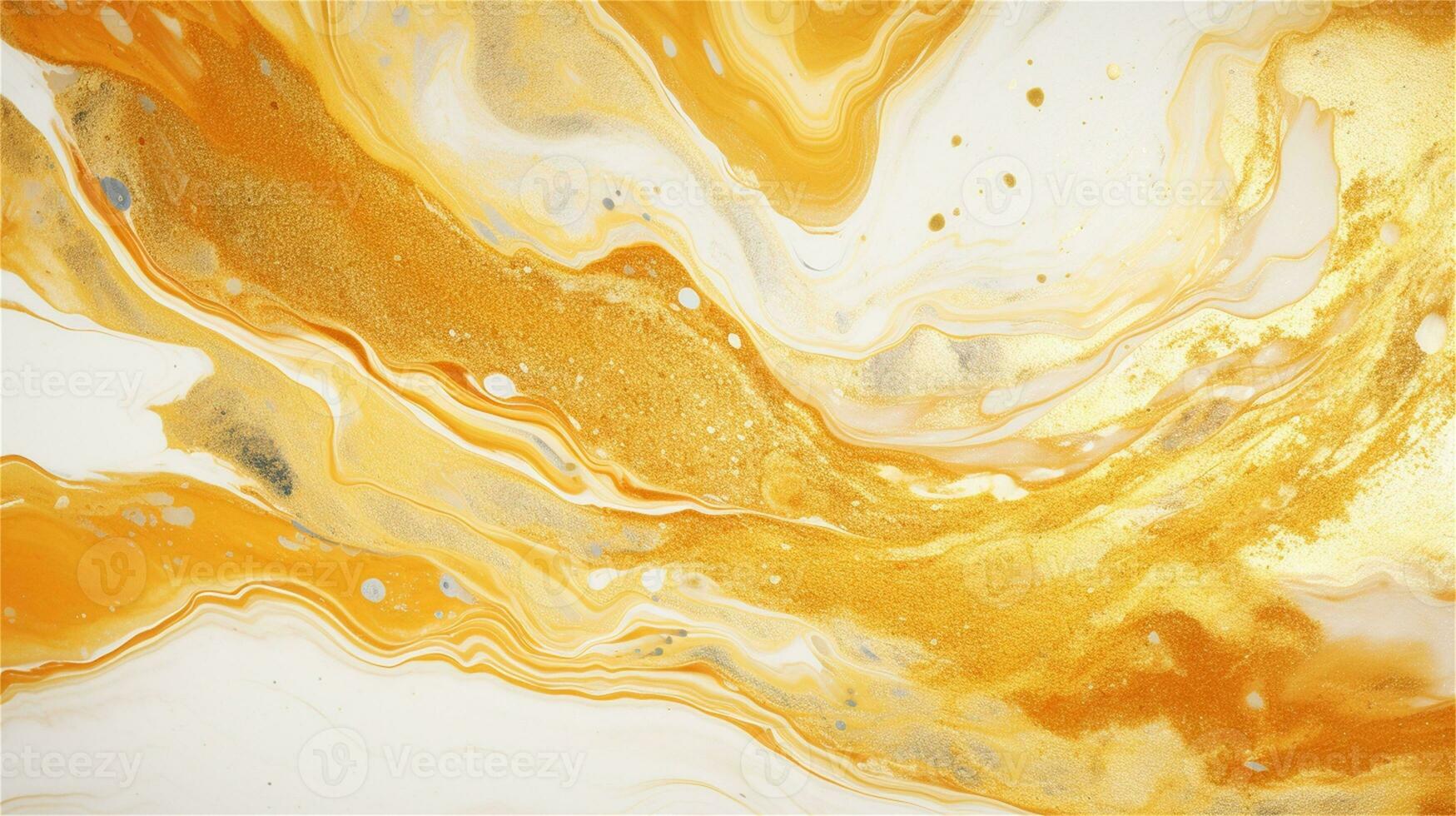 a close up of a marble surface with orange and white paint AI Generated photo