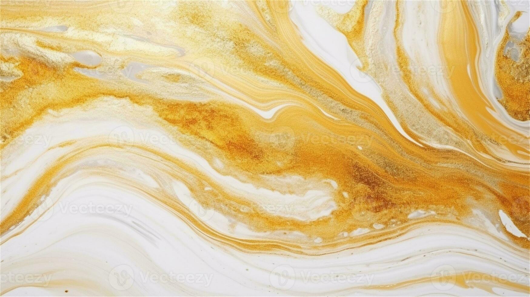 a close up of a marble surface with orange and white paint AI Generated photo