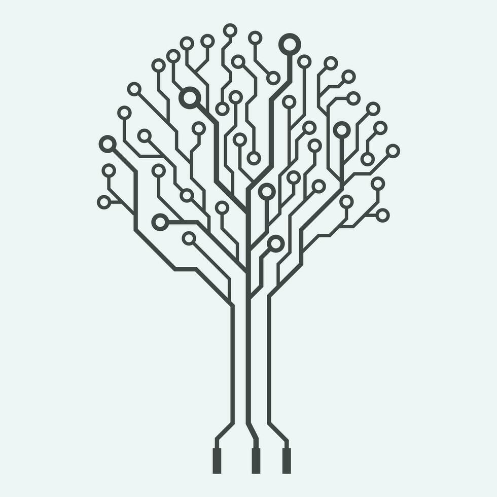 Vector Circuit technology tree on white background.