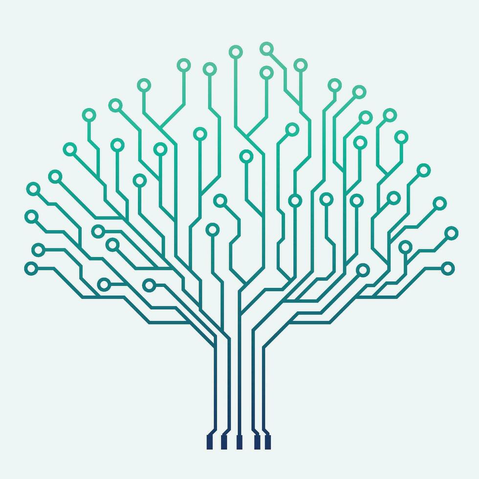 Vector Circuit technology tree on white background.