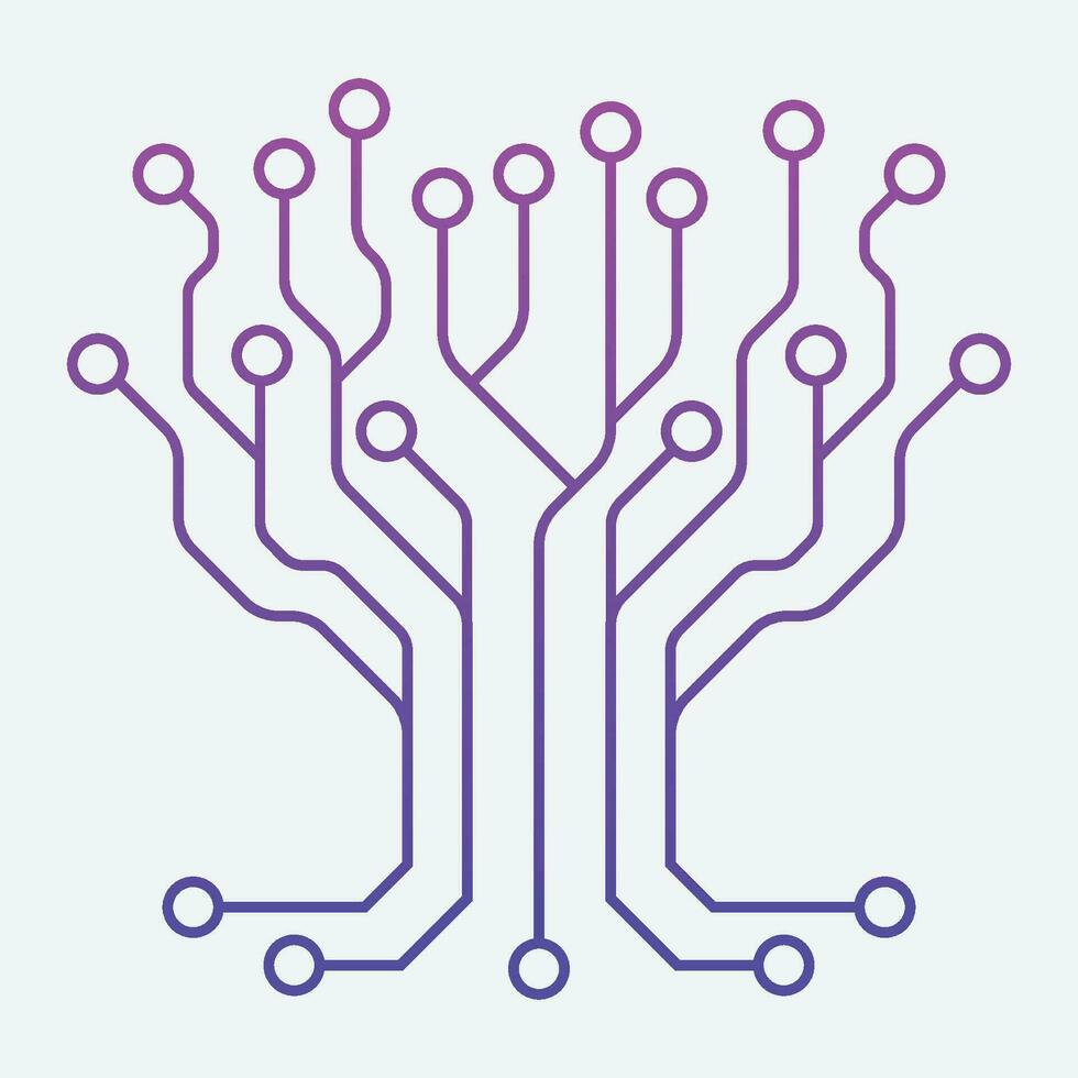 Vector Circuit technology tree on white background.