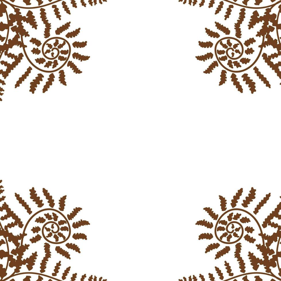 Frame with fern leaves for websites, cards and your other designs. Vector illustration isolated on white background.